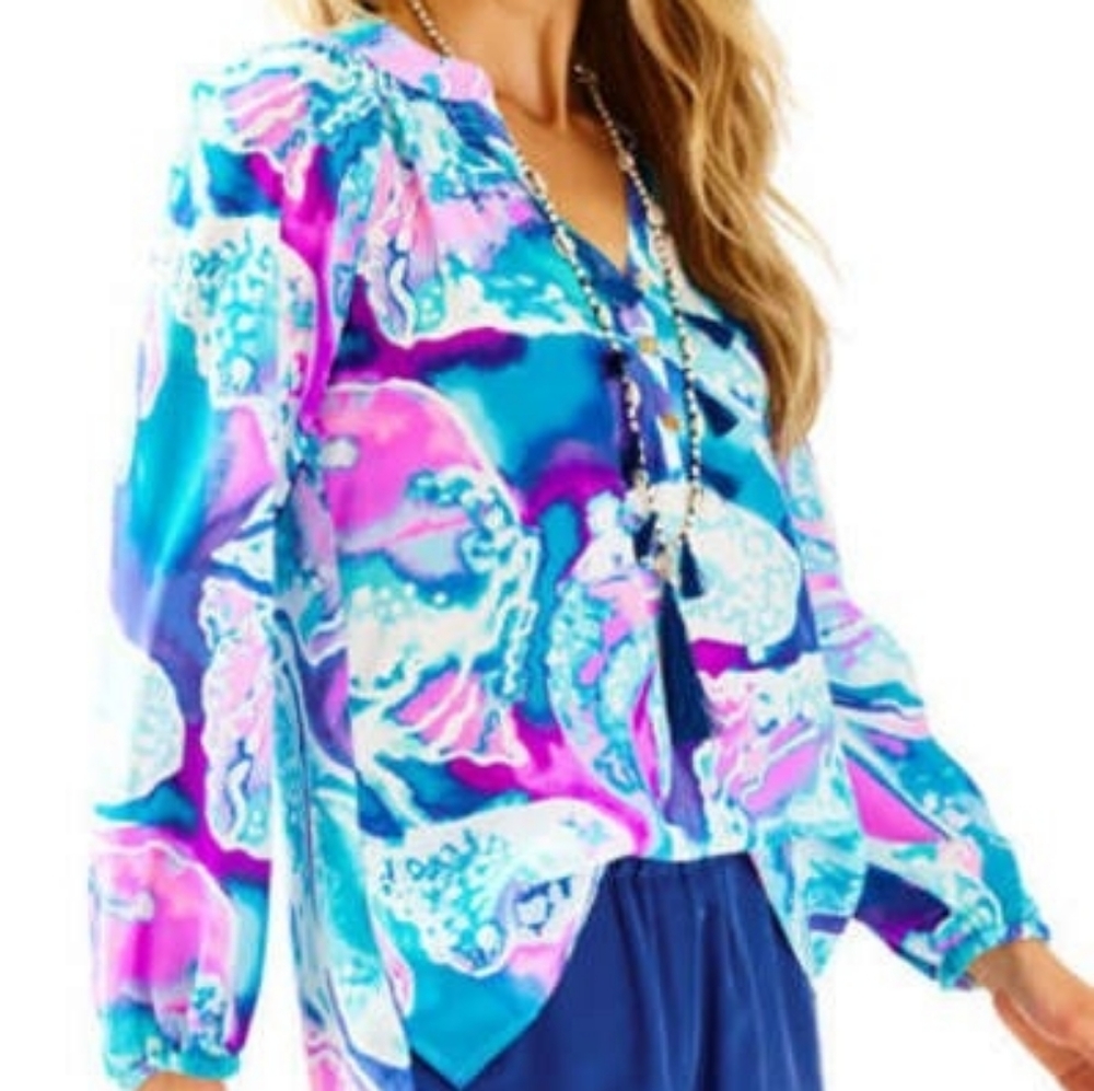 Lilly Pulitzer Elsa Top - Swell Aquainted